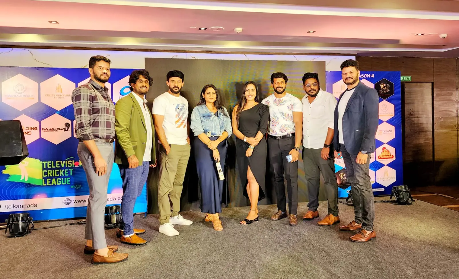 Kannada television artists at the Television Cricket League launch.